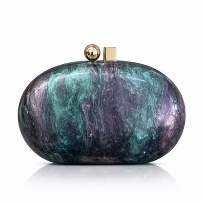 Shell-Shaped Acrylic Crossbody Bag - Sequin Detail Fashion Handbag
