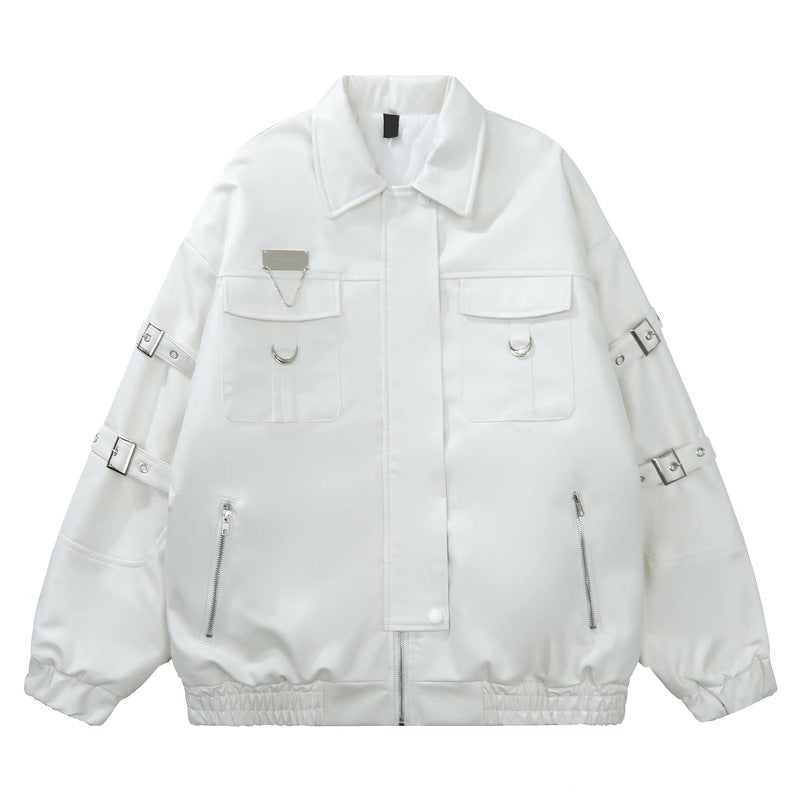 Women's PU Leather Jacket - Quilted and Regular Style Coat