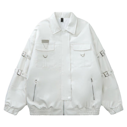 Women's PU Leather Jacket - Quilted and Regular Style Coat