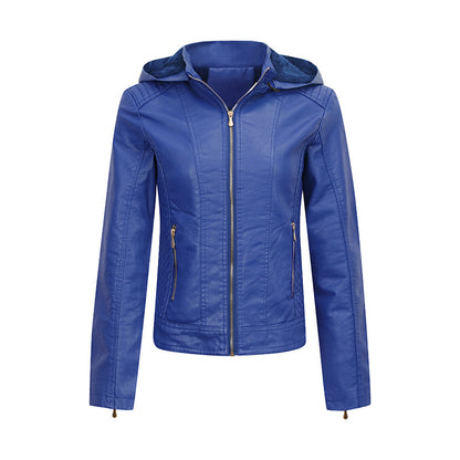 Women's Plush Hooded Winter Coat - Thickened Zipper Jacket with Pockets