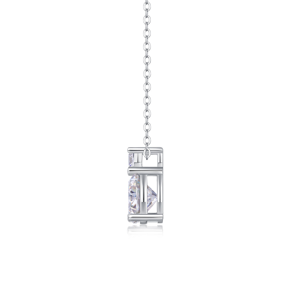 3 Carat Moissanite Pendant Necklace - S925 Silver Platinum Plated Light Luxury Jewelry