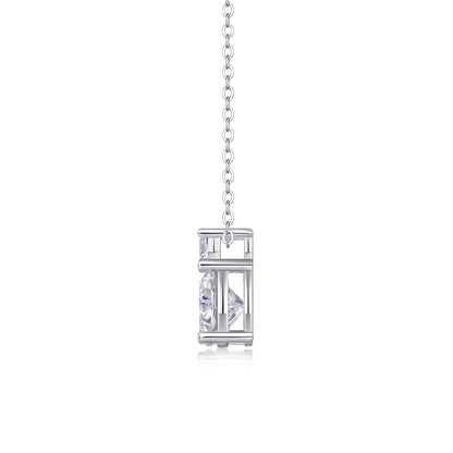 3 Carat Moissanite Pendant Necklace - S925 Silver Platinum Plated Light Luxury Jewelry