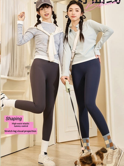 Fleece-Lined High-Waist Yoga Pants - Women's Full-Length Athletic Leggings