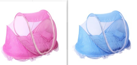 Foldable Baby Mosquito Net Bed - 3-Piece Set with Mattress & Pillow