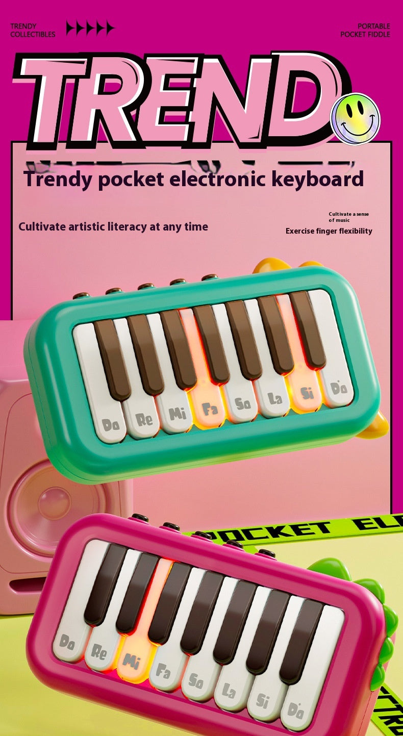 Kids Pocket Electronic Keyboard - Mini Piano Toy for Children Ages 3-6