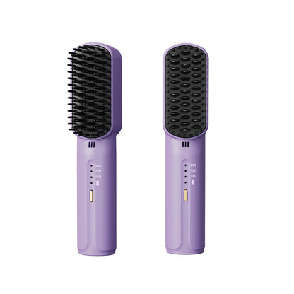 Portable Rechargeable Hair Straightening Comb - USB Charging Mini Styling Tool