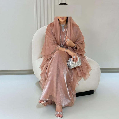 Women's Solid Color Loose Casual Cardigan Robe Dress - Long Sleeve Polyester