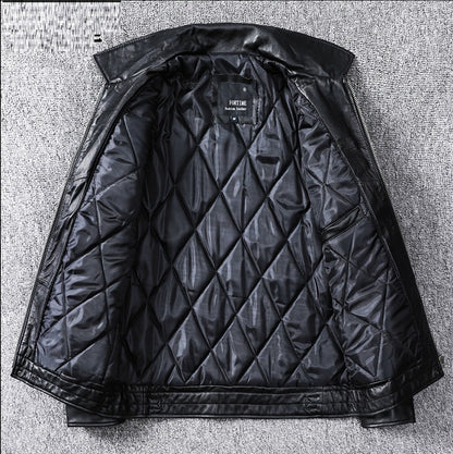 Top Layer Sheepskin Genuine Leather Men's Jacket - Fitted Casual Style