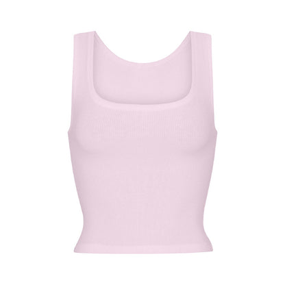 Women's Ribbed Stretch Camisole - Slim Fit Tank Top with Straps