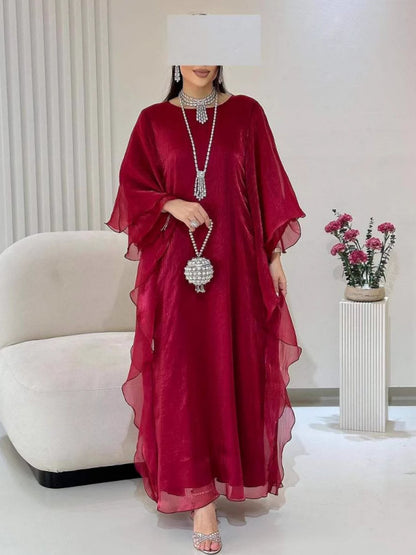 Women's Solid Color Loose Casual Cardigan Robe Dress - Long Sleeve Polyester