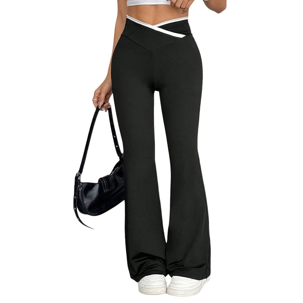Women's High-Waisted Stretch Flare Pants - Slimming Bell-Bottom Trousers