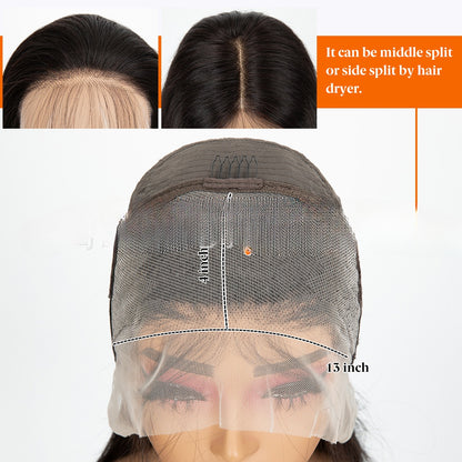 Long Straight Lace Front Wig - Double Weft Synthetic Hair