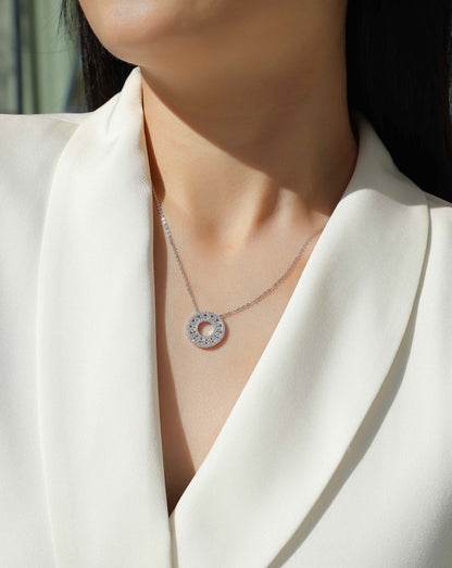 Moissanite Pendant Necklace - S925 Silver Platinum Plated Light Luxury Jewelry