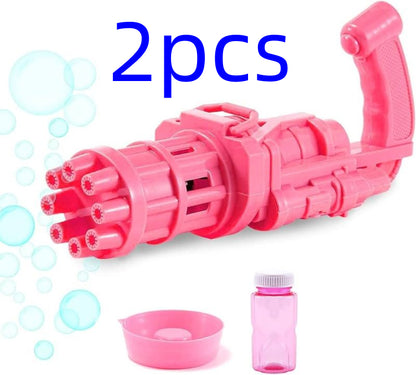 2-in-1 Bubble Machine Toy - Battery-Operated Bubble Blower & Fan for Kids