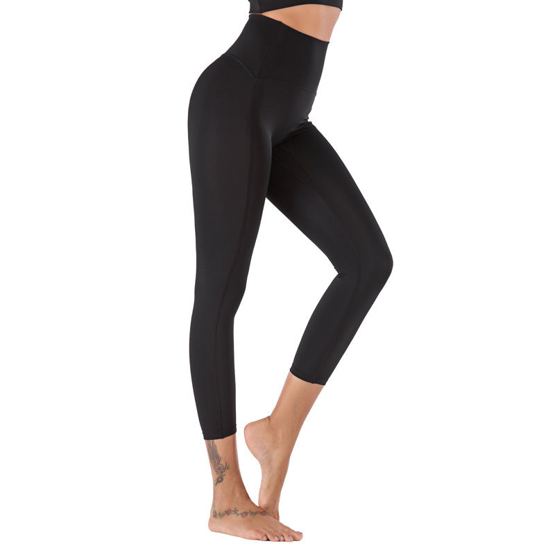 High-Waist Yoga Capri Leggings - Moisture-Wicking Athletic Cropped Pants