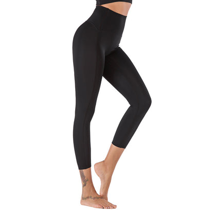 High-Waist Yoga Capri Leggings - Moisture-Wicking Athletic Cropped Pants