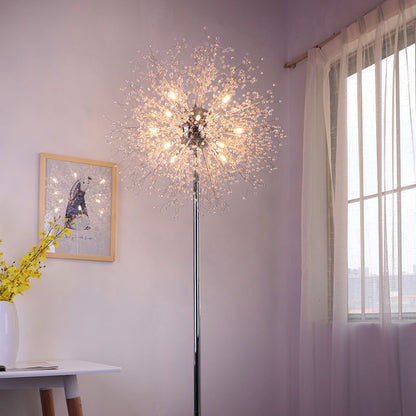 Modern Crystal Floor Lamp - LED Vertical Decorative Light