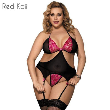 Women's Babydoll Lingerie Set - Sheer Mesh Bra and Panty
