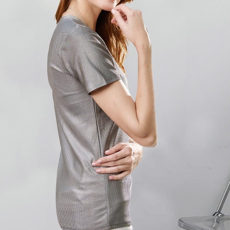 Silver Fiber Radiation Protection Shirt - Unisex Short Sleeve Top