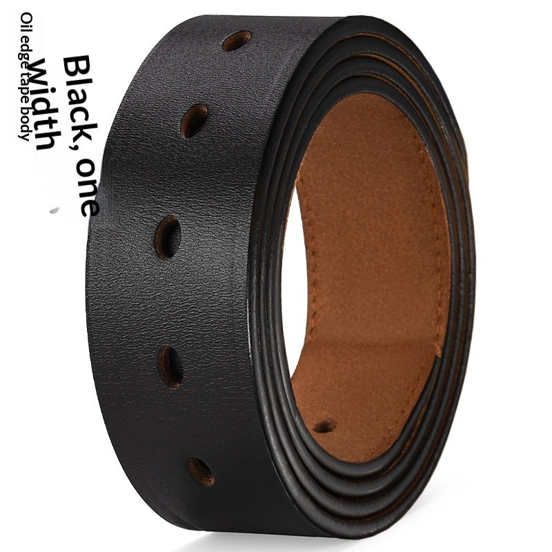 Vintage Genuine Cowhide Leather Belt for Men - Pin Buckle Square Design