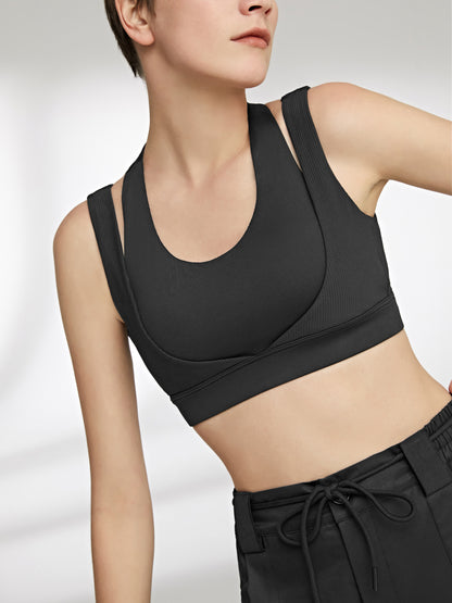 High Support Sports Bra - Wireless Compression Design for Active Women