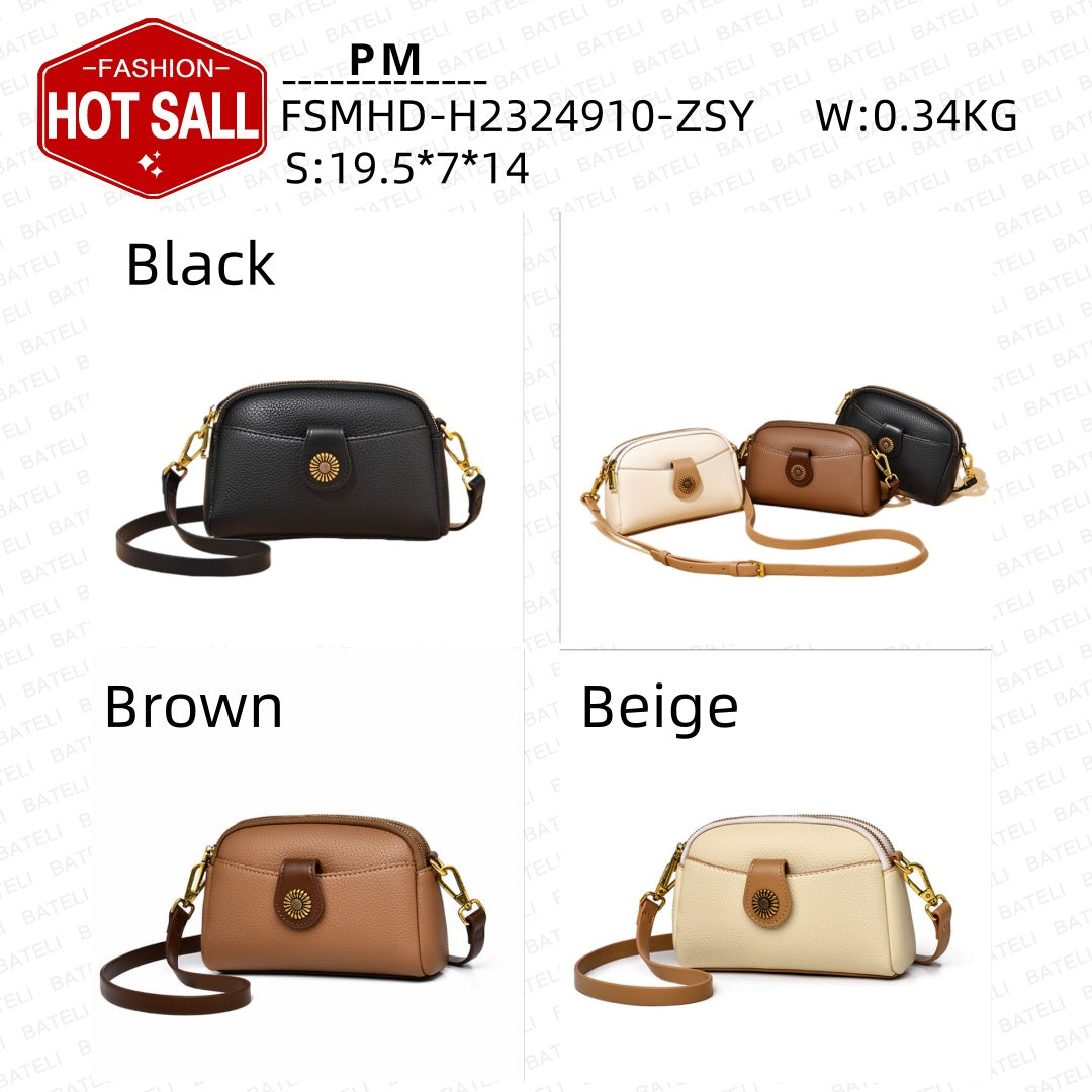Soft PU Leather Crossbody Bag - Fashion Shoulder Bag for Women