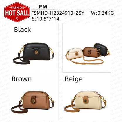 Soft PU Leather Crossbody Bag - Fashion Shoulder Bag for Women
