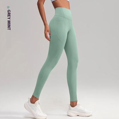 High-Waist Cropped Yoga Pants - Women's Nylon Athletic Capri Leggings
