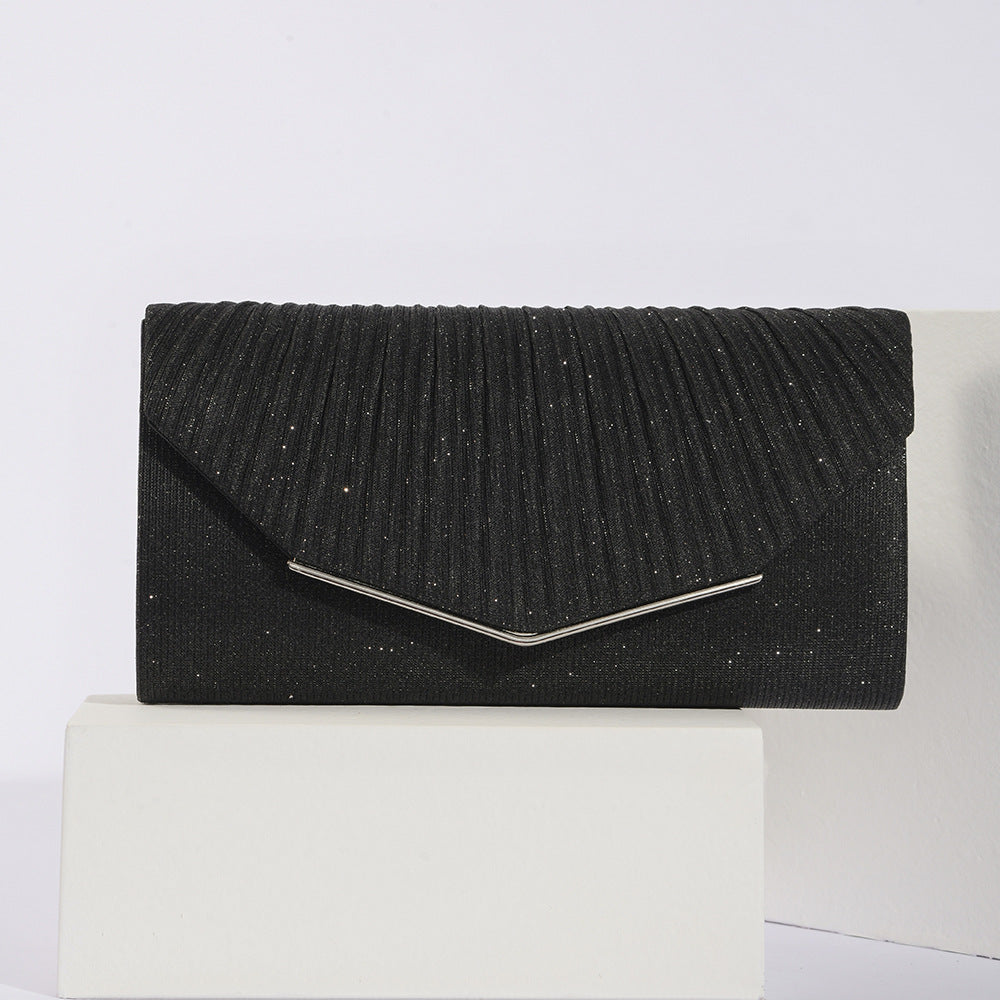 Vintage Evening Clutch Pillow Bag - Retro Pleated Flap Handbag for Parties