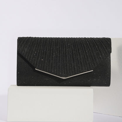 Vintage Evening Clutch Pillow Bag - Retro Pleated Flap Handbag for Parties