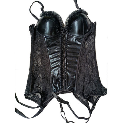 Women's Lace Bustier Lingerie Set - Elegant Polyester Design