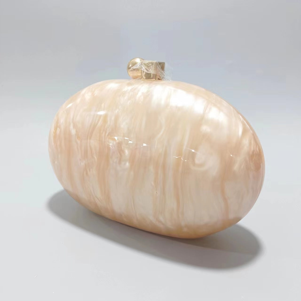 Shell-Shaped Acrylic Crossbody Bag - Sequin Detail Fashion Handbag
