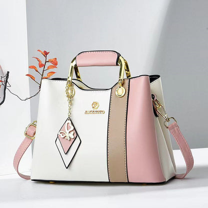 Color Block PU Leather Tote Bag - Casual Crossbody Shoulder Bag