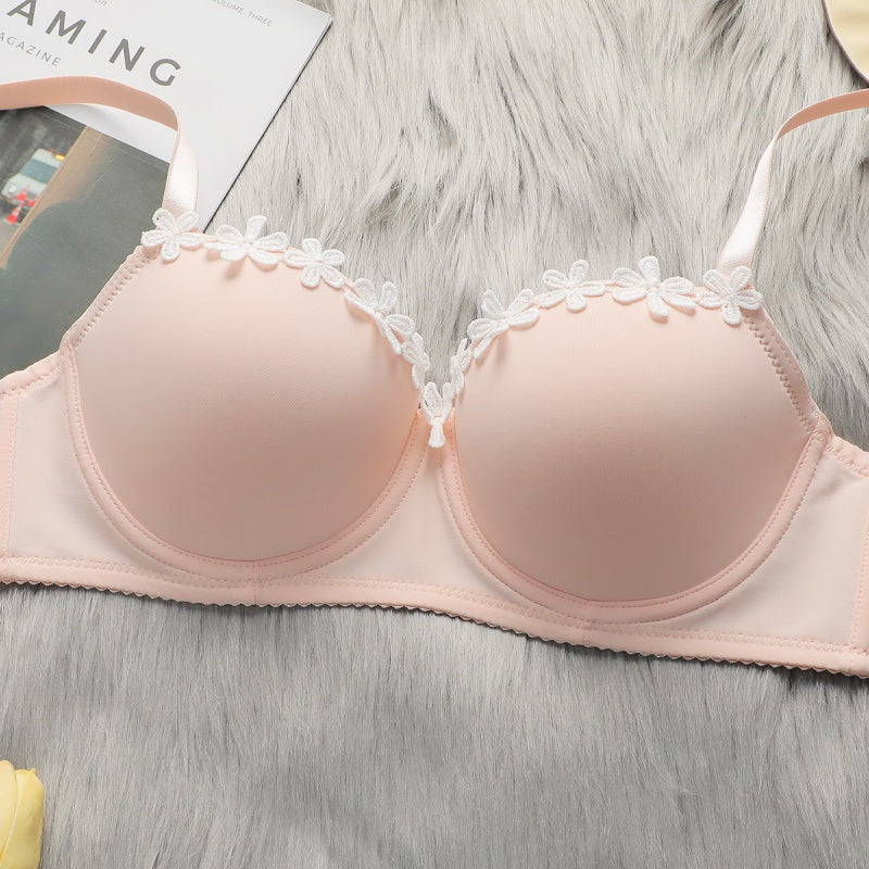 Women's Pink Push-Up Bra and Panty Set - Comfortable Supportive Lingerie