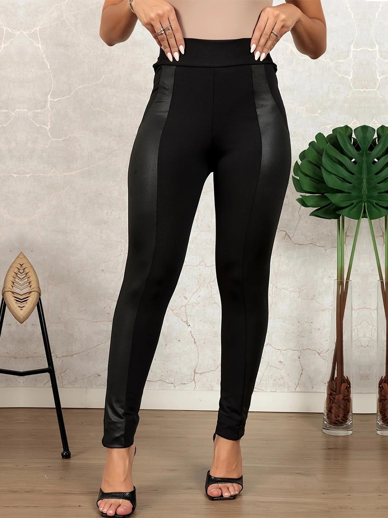 Fashion Sports Casual Leggings - Tight Fit Grid Splicing Pants