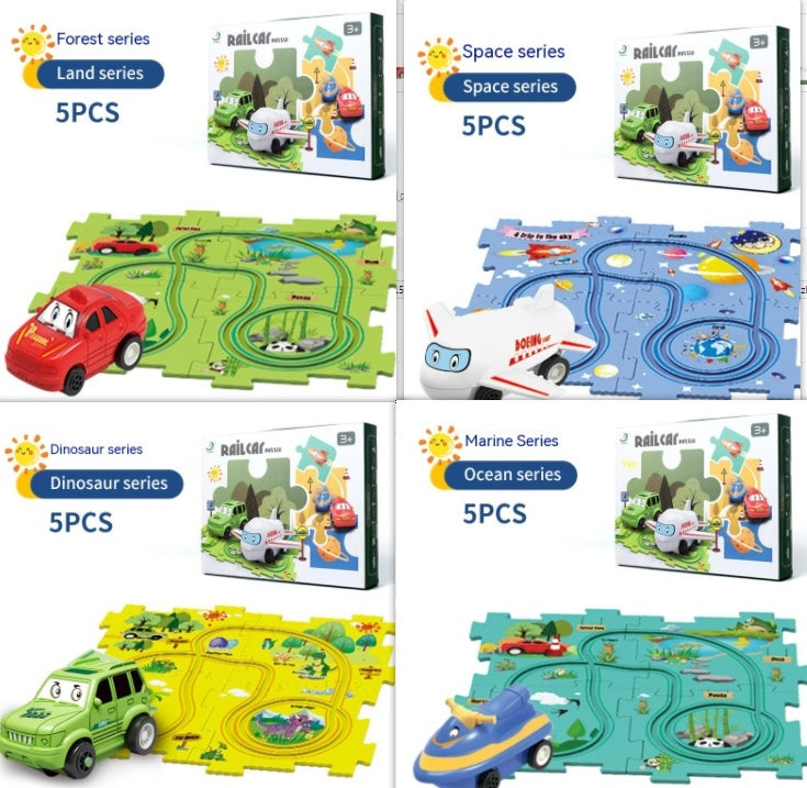 DIY Electric Track Puzzle - Automatic Rail Car Building Set for Kids Educational Play