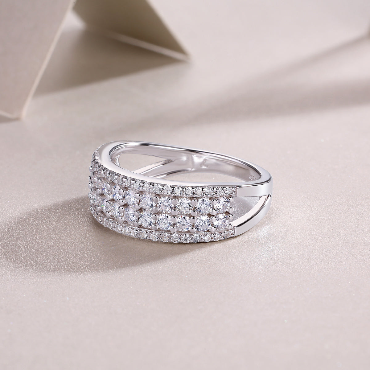 Moissanite Wedding Ring Set - S925 Silver Platinum-Plated Couple Rings