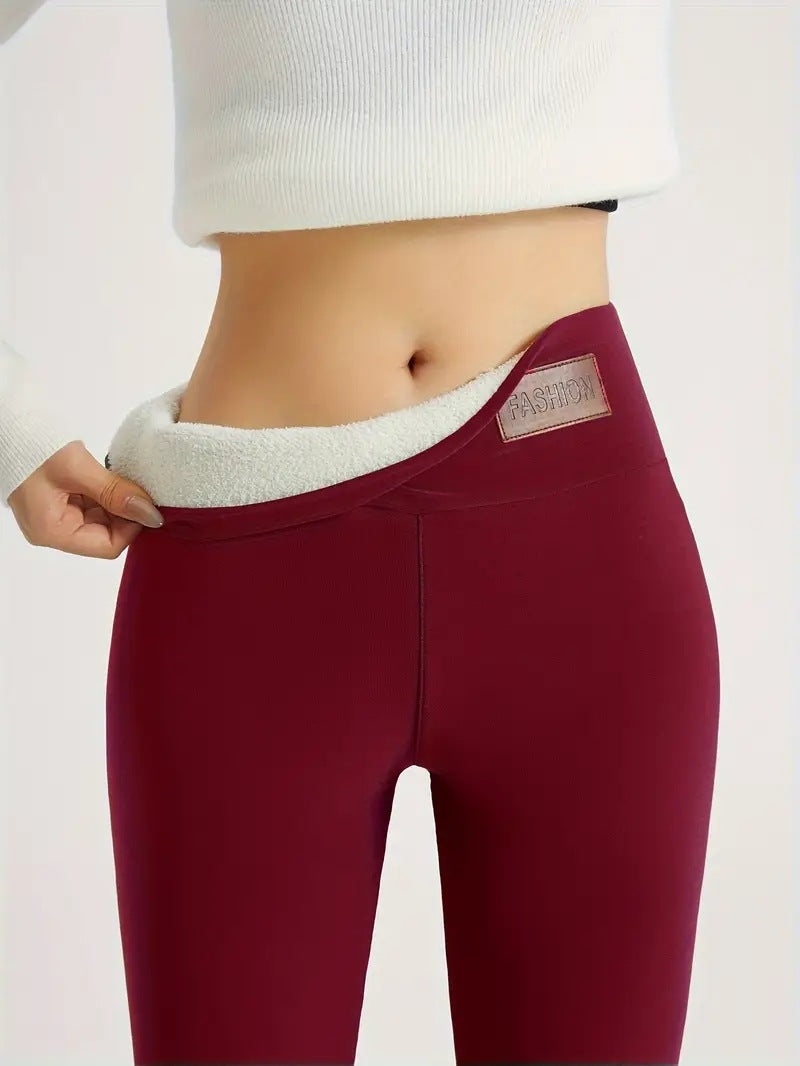 Solid Color Thickening Sports Leggings - High Elasticity Casual Pants