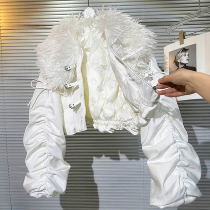 Luxe Fur Collar Quilted Down Jacket - Statement Winter Coat