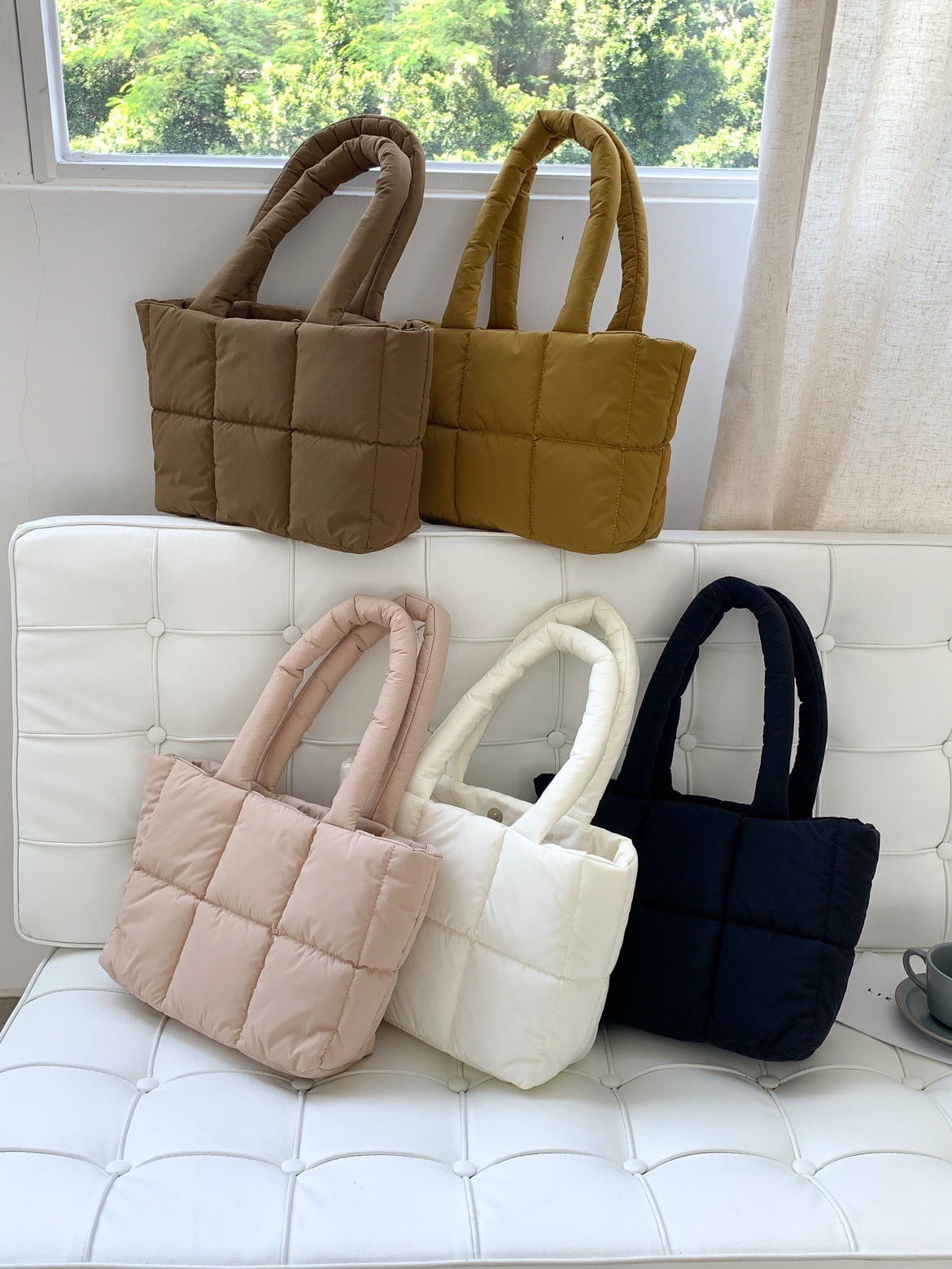 Large Capacity Plaid Tote Bag - Oxford Cloth Shoulder Bag