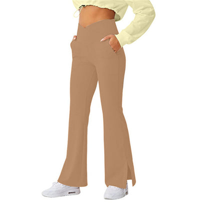 Women's High-Waist Stretch Flare Pants - Nylon Hip-Lifting Skinny Trousers