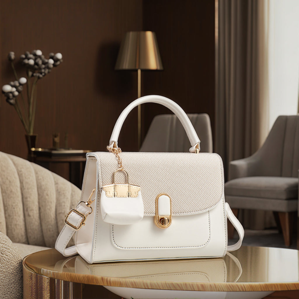 Hollow Out Bucket Shoulder Bag - Portable PU Leather Handbag