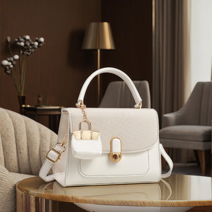 Hollow Out Bucket Shoulder Bag - Portable PU Leather Handbag