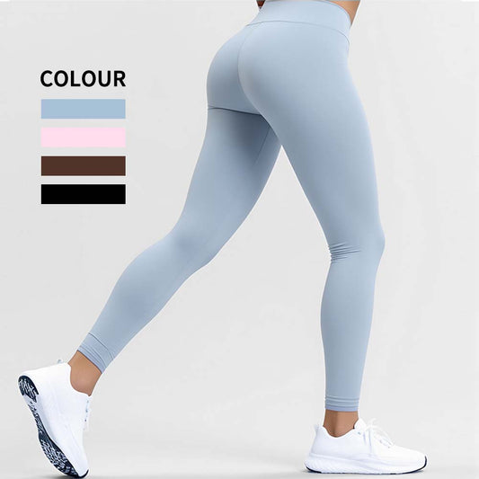 Women's High-Waisted Tummy Control Fitness Leggings - Skin-Friendly Athletic Pants