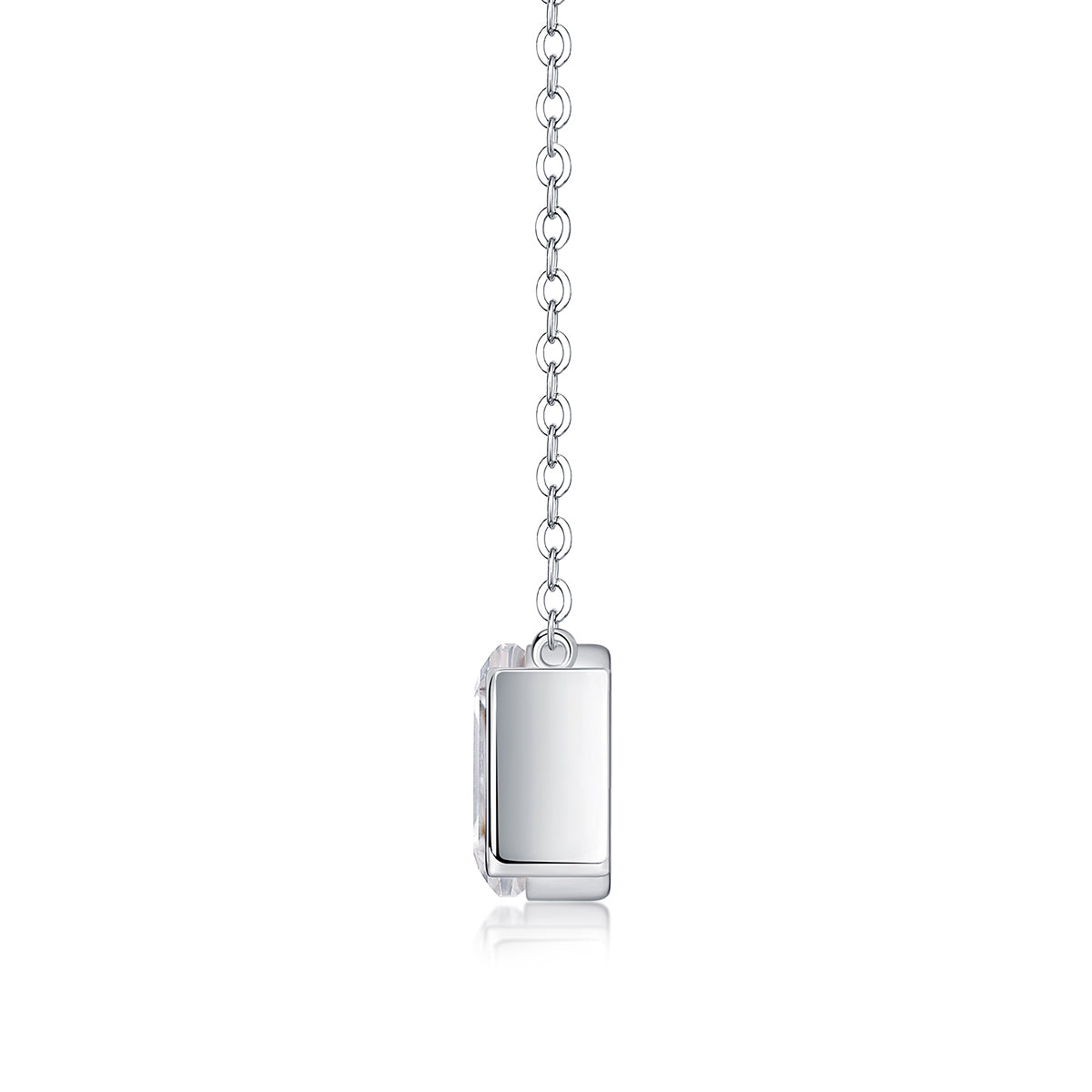 Moissanite Octagonal Pendant Necklace - S925 Silver Platinum-Plated with GRA Certificate