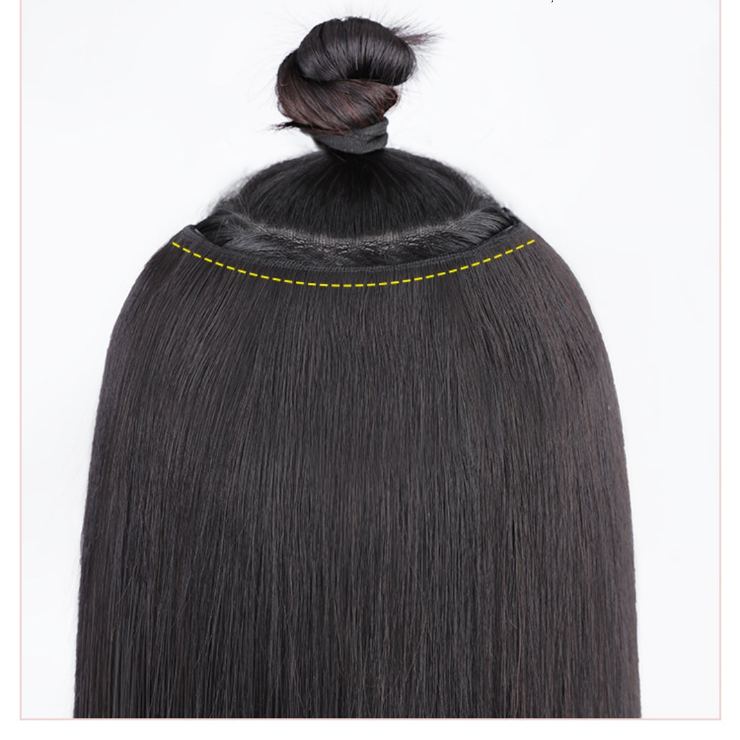 U-Shaped One Piece Human Hair Extension - Invisible Seamless Wig Piece