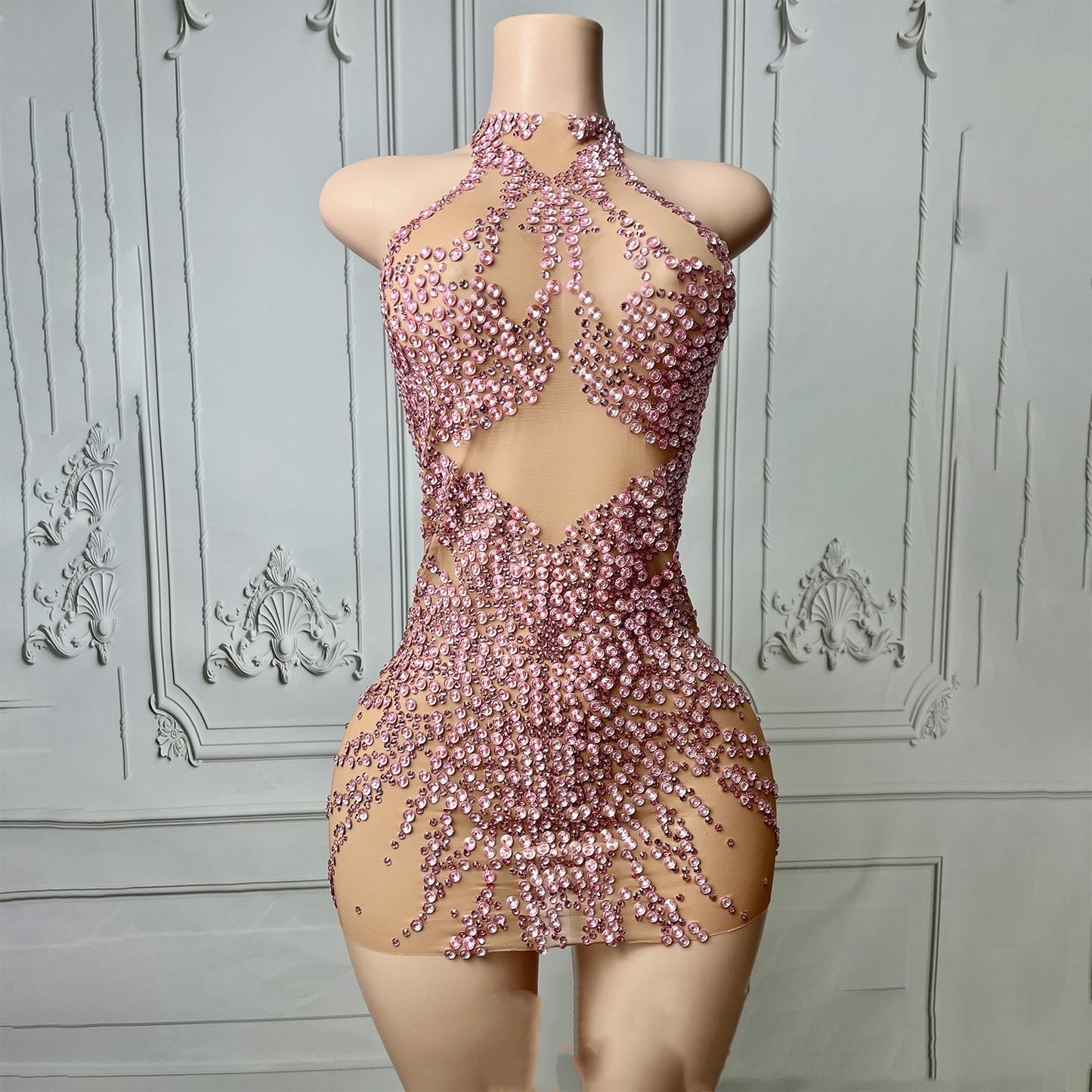 Women's Sequined Cocktail Dress - Sleeveless Bodycon Mini Dress