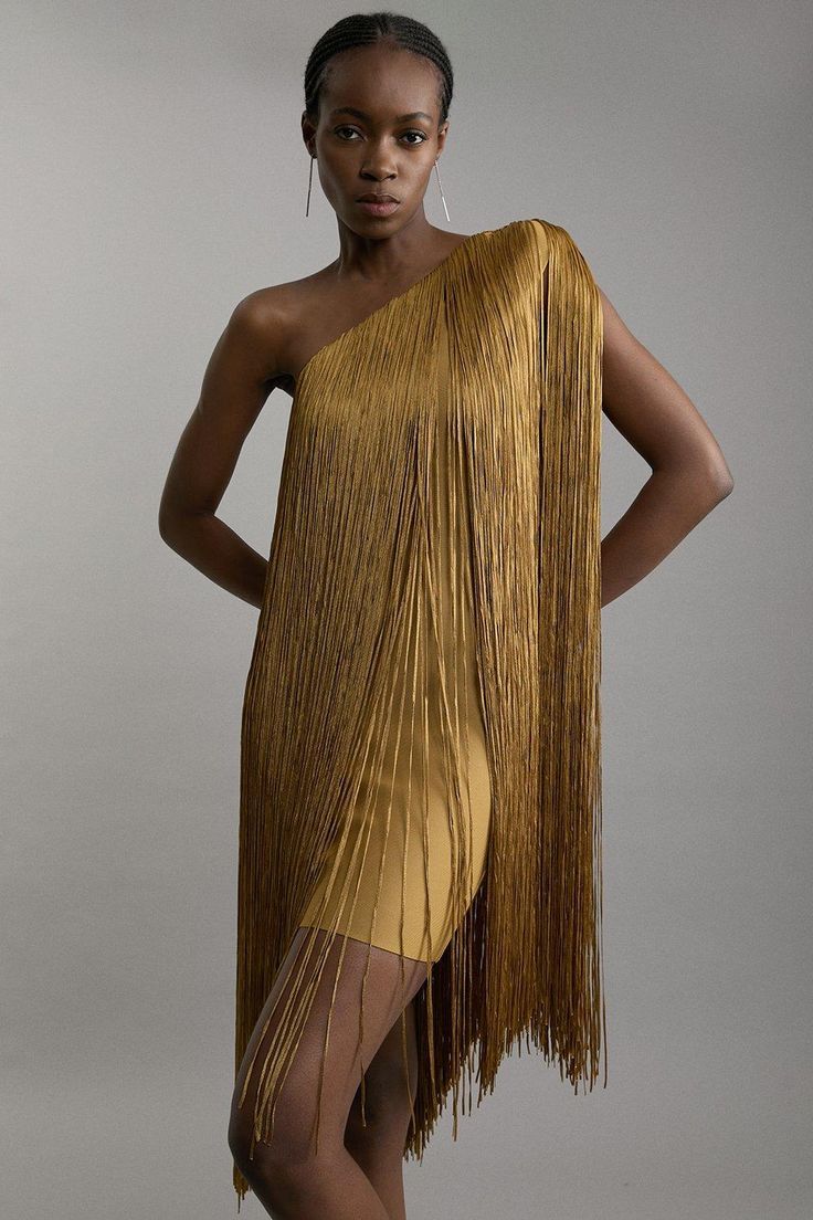 Sleeveless Asymmetric Tassel Midi Dress | Mid-Rise Party Dress
