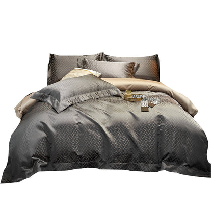 Luxury Jacquard Bedding Set - 4-Piece European Satin Brocade Collection