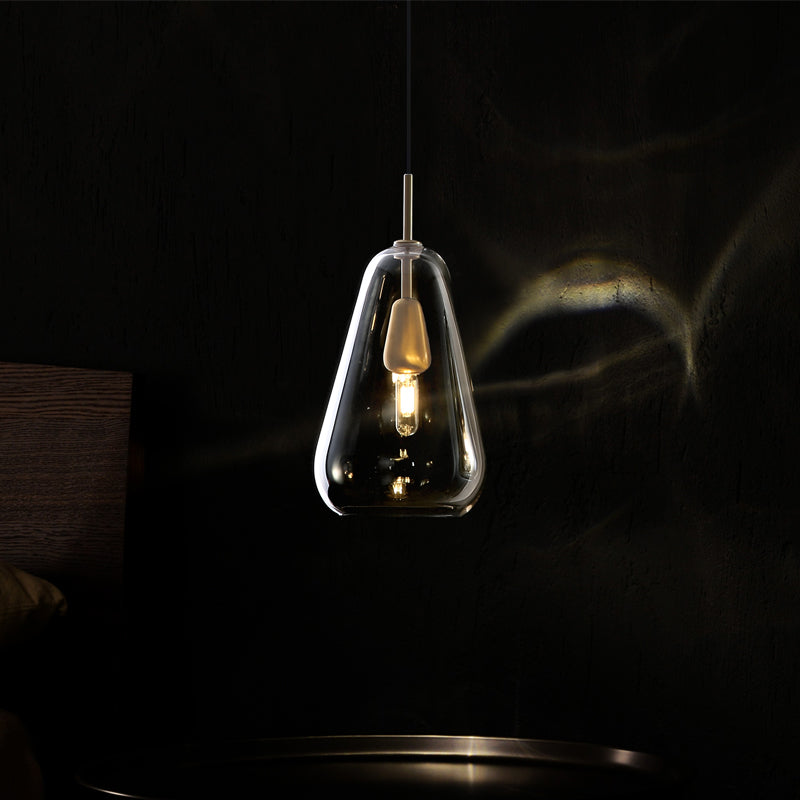 Copper Glass Pendant Light - Single Head Ceiling Fixture